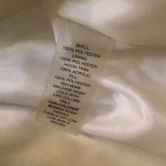 DELIA*S  CREAM COLOR PUFF JACKET COAT WITH FAUX FUR HOOD SZ M - Picture 6 of 11